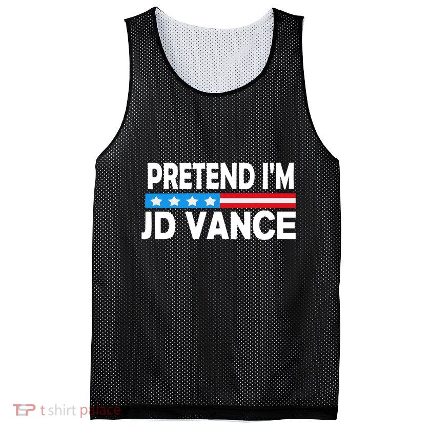 Pretend IM Jd Vance Funny Lazy Halloween Costume Mesh Reversible Basketball Jersey Tank