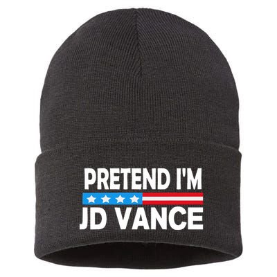 Pretend IM Jd Vance Funny Lazy Halloween Costume Sustainable Knit Beanie