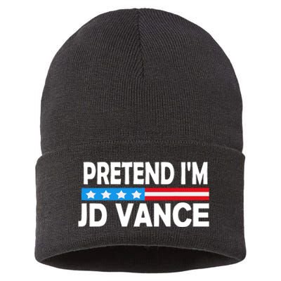 Pretend IM Jd Vance Funny Lazy Halloween Costume Sustainable Knit Beanie