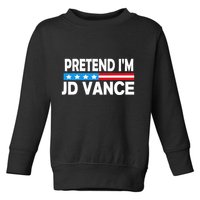 Pretend IM Jd Vance Funny Lazy Halloween Costume Toddler Sweatshirt