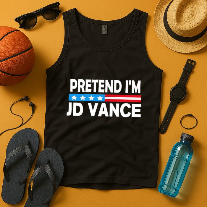 Pretend IM Jd Vance Funny Lazy Halloween Costume Tank Top