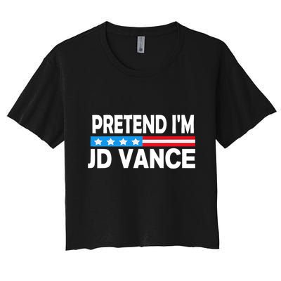 Pretend IM Jd Vance Funny Lazy Halloween Costume Crop Top