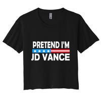 Pretend IM Jd Vance Funny Lazy Halloween Costume Crop Top