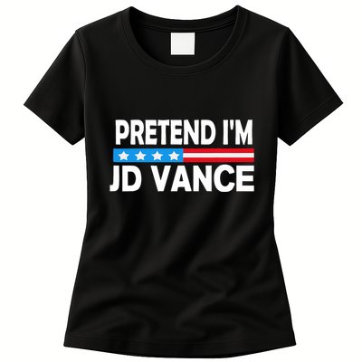 Pretend IM Jd Vance Funny Lazy Halloween Costume Womens T-Shirt