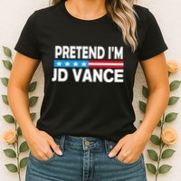 Pretend IM Jd Vance Funny Lazy Halloween Costume Womens T-Shirt