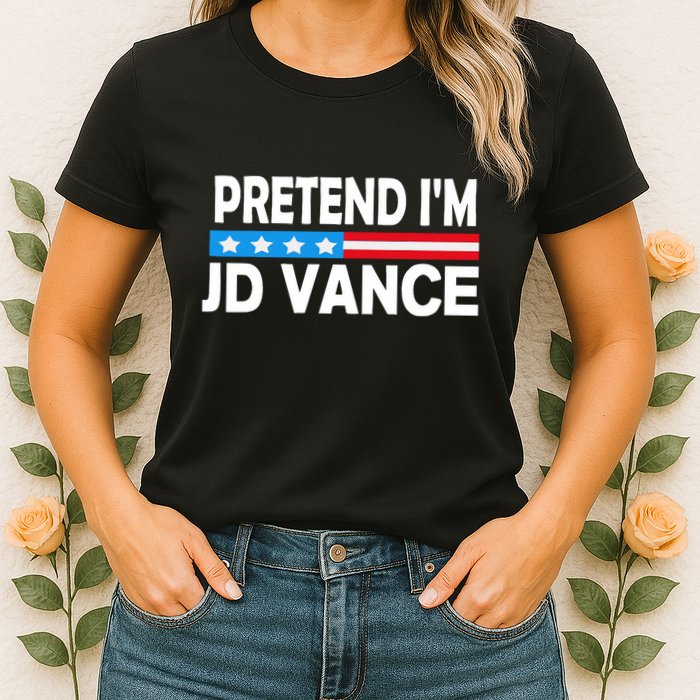 Pretend IM Jd Vance Funny Lazy Halloween Costume Womens T-Shirt