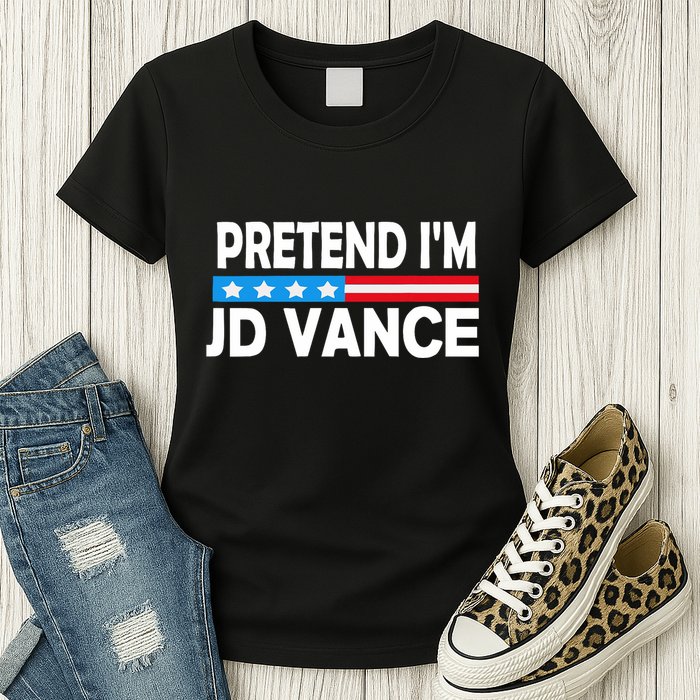 Pretend IM Jd Vance Funny Lazy Halloween Costume Womens T-Shirt