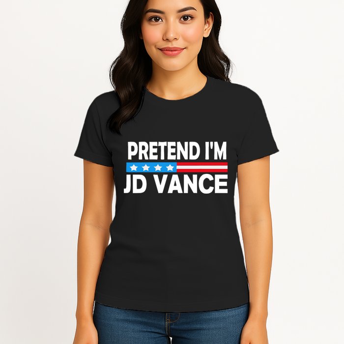 Pretend IM Jd Vance Funny Lazy Halloween Costume Womens T-Shirt