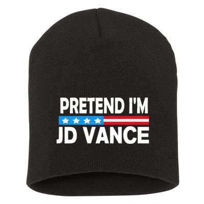 Pretend IM Jd Vance Funny Lazy Halloween Costume Short Acrylic Beanie