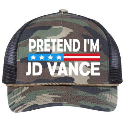 Pretend IM Jd Vance Funny Lazy Halloween Costume Retro Rope Trucker Hat Cap