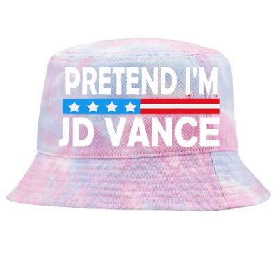 Pretend IM Jd Vance Funny Lazy Halloween Costume Tie-Dyed Bucket Hat