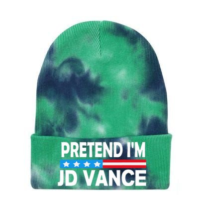 Pretend IM Jd Vance Funny Lazy Halloween Costume Tie Dye 12in Knit Beanie