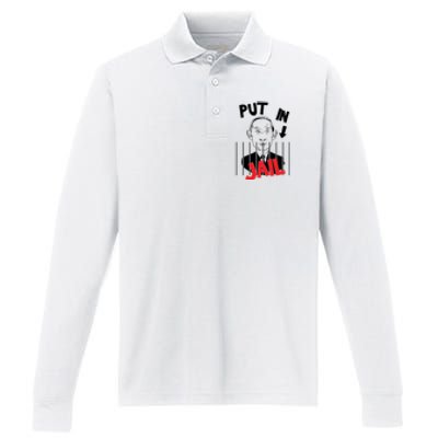 Put In Jail | Stop Vladimir Putin Performance Long Sleeve Polo