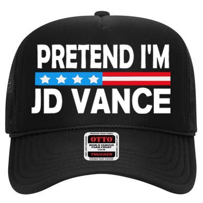 Pretend IM Jd Vance Funny Lazy Halloween Costume High Crown Mesh Back Trucker Hat