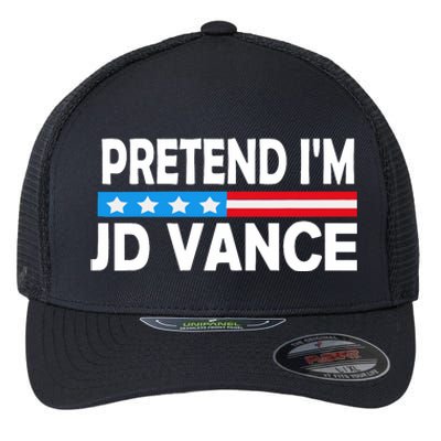 Pretend IM Jd Vance Funny Lazy Halloween Costume Flexfit Unipanel Trucker Cap