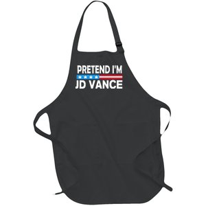 Pretend IM Jd Vance Funny Lazy Halloween Costume Full-Length Apron With Pockets