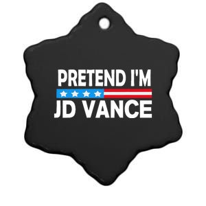 Pretend IM Jd Vance Funny Lazy Halloween Costume Ceramic Star Ornament