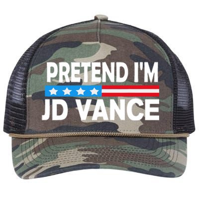 Pretend IM Jd Vance Funny Lazy Halloween Costume Retro Rope Trucker Hat Cap