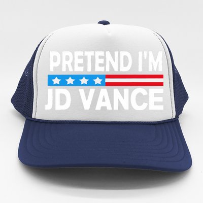 Pretend IM Jd Vance Funny Lazy Halloween Costume Trucker Hat