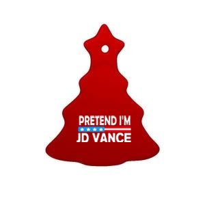 Pretend IM Jd Vance Funny Lazy Halloween Costume Ceramic Tree Ornament