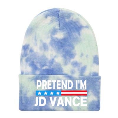 Pretend IM Jd Vance Funny Lazy Halloween Costume Tie Dye 12in Knit Beanie