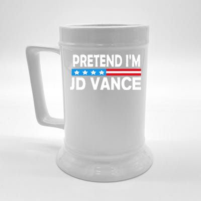 Pretend IM Jd Vance Funny Lazy Halloween Costume Beer Stein