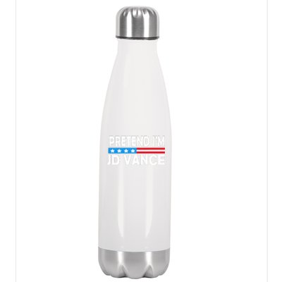 Pretend IM Jd Vance Funny Lazy Halloween Costume Stainless Steel Insulated Water Bottle