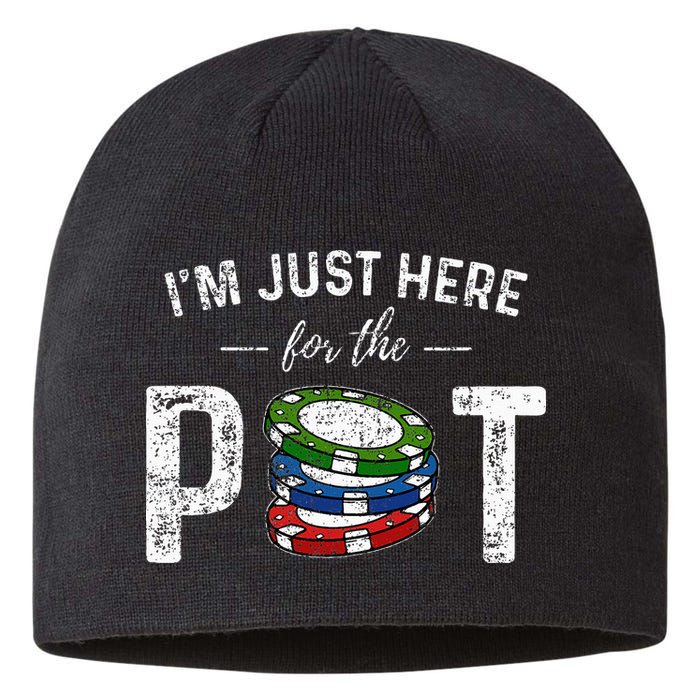 Poker I'm Just Here For The Pot Funny Sustainable Beanie