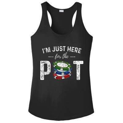 Poker I'm Just Here For The Pot Funny Ladies PosiCharge Competitor Racerback Tank