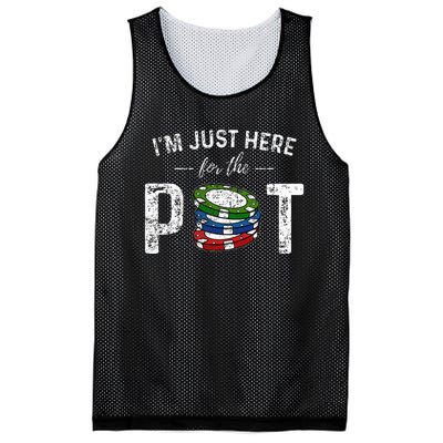 Poker I'm Just Here For The Pot Funny Mesh Reversible Basketball Jersey Tank