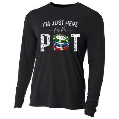 Poker I'm Just Here For The Pot Funny Cooling Performance Long Sleeve Crew