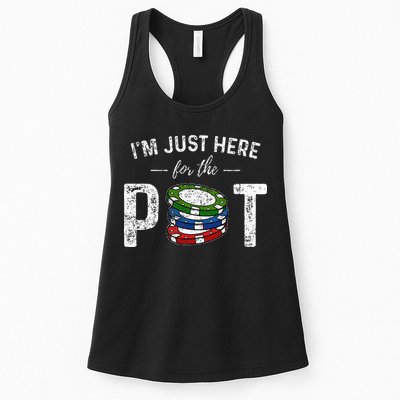 Poker I'm Just Here For The Pot Funny Womens Tank Top