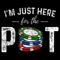 Poker I'm Just Here For The Pot Funny Short Acrylic Beanie
