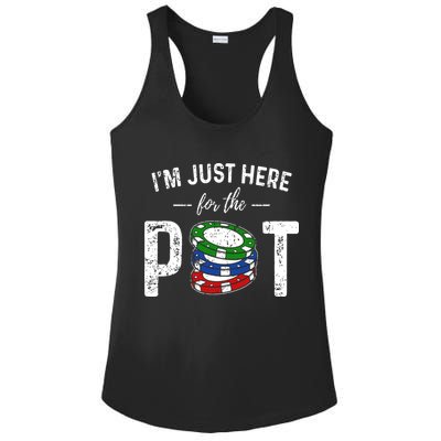 Poker I'm Just Here For The Pot Funny Ladies PosiCharge Competitor Racerback Tank