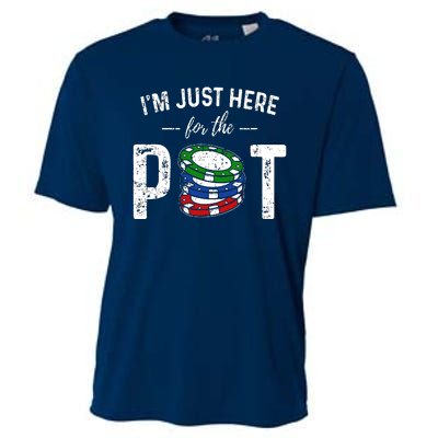 Poker I'm Just Here For The Pot Funny Cooling Performance Crew T-Shirt