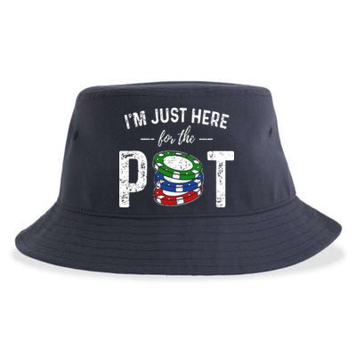 Poker I'm Just Here For The Pot Funny Sustainable Bucket Hat