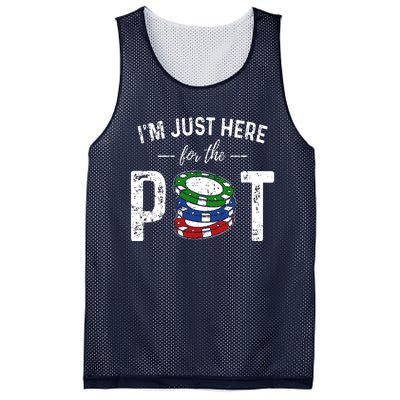 Poker I'm Just Here For The Pot Funny Mesh Reversible Basketball Jersey Tank