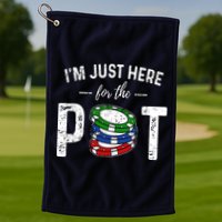 Poker I'm Just Here For The Pot Funny Golf Towel