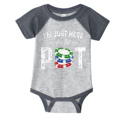 Poker I'm Just Here For The Pot Funny Infant Baby Jersey Bodysuit