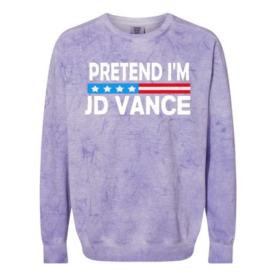 Pretend IM Jd Vance Funny Lazy Halloween Costume Colorblast Crewneck Sweatshirt