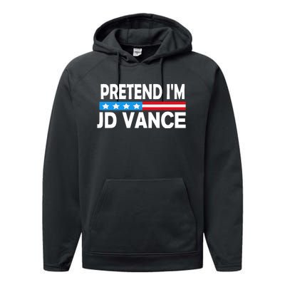 Pretend IM Jd Vance Funny Lazy Halloween Costume Performance Fleece Hoodie