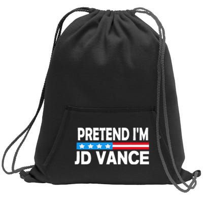 Pretend IM Jd Vance Funny Lazy Halloween Costume Sweatshirt Cinch Pack Bag