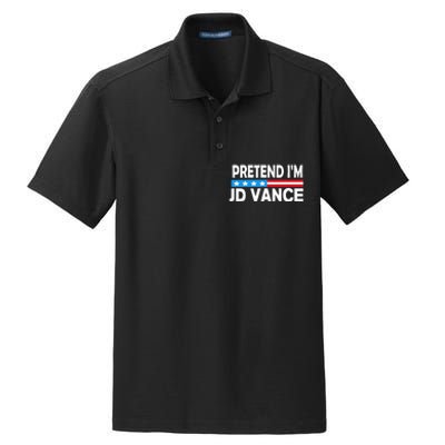 Pretend IM Jd Vance Funny Lazy Halloween Costume Dry Zone Grid Polo