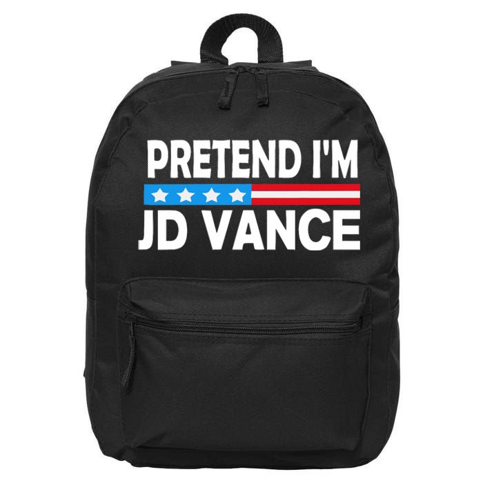 Pretend IM Jd Vance Funny Lazy Halloween Costume 16 in Basic Backpack