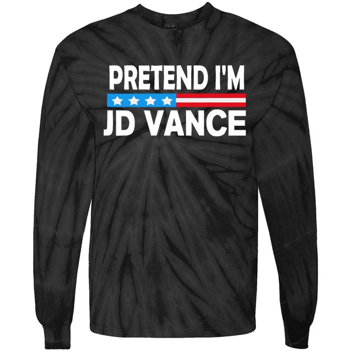 Pretend IM Jd Vance Funny Lazy Halloween Costume Tie-Dye Long Sleeve Shirt