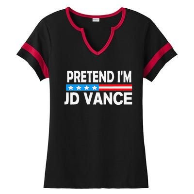 Pretend IM Jd Vance Funny Lazy Halloween Costume Gift Ladies Halftime Notch Neck Tee