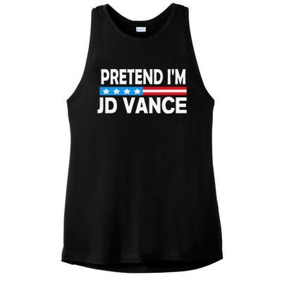 Pretend IM Jd Vance Funny Lazy Halloween Costume Gift Ladies PosiCharge Tri-Blend Wicking Tank