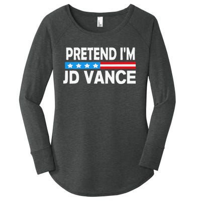 Pretend IM Jd Vance Funny Lazy Halloween Costume Gift Women's Perfect Tri Tunic Long Sleeve Shirt