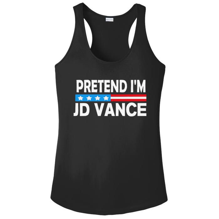 Pretend IM Jd Vance Funny Lazy Halloween Costume Gift Ladies PosiCharge Competitor Racerback Tank