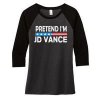 Pretend IM Jd Vance Funny Lazy Halloween Costume Gift Women's Tri-Blend 3/4-Sleeve Raglan Shirt